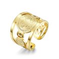 thumbnail image 3 of QQTDFG Rings for Men Women Stainless Steel Jewelry St. Benedict Exorcism Plated Open-Gold-Size 8 (opening adjustable), 3 of 8