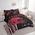 thumbnail image 3 of jejeloiu Rugby Helmet Pattern 7 Pieces Bedding Comforter Set,Red Black Full Bedding Set For Boys Teens Reversible, 3 of 8