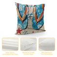thumbnail image 4 of Qinduosi Set of Summer Sea Beach Starfish Square Linen Decorative Throw Pillow Cover Cushion Case for Outdoor Bedroom Home Sofa Inch White, 4 of 5