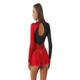 thumbnail image 2 of CHICTRY Womens Rhinestone Mesh Patchwork Dance Leotard Dress Skating Dresses, 2 of 7
