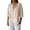 Beige, variant on Staron Women's Casual V-Neck Three Quarter Sleeve Loose Blouse Solid Color Fashion Top with Decorative Buttons, Beige XL