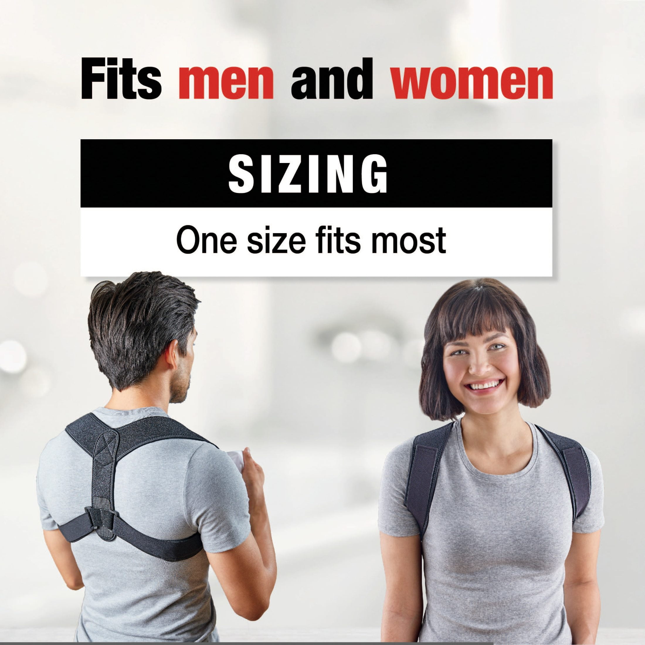 ACE Brand Posture Corrector, Unisex, Adjustable Brace, One Size Fits Most