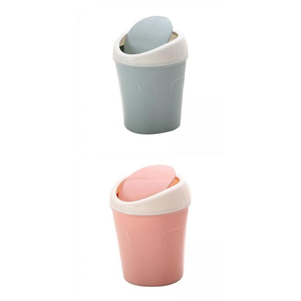 Trash Basket,Desktop Trash Can Household Garbage Bin With Lid,Dustbin Paper Basket Bathroom Living