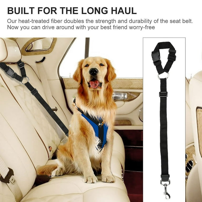 Walbest Dog Car Seat Belt, Headrest Restraint Seat Straps, Dog Tether for  Vehicle Adjustable Pet Safety Leads Backseat Leash for Dog Harness Collar
