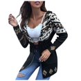 thumbnail image 4 of Chandail d'Automne et d'Hiver pour Femmes Imprimé à Capuche Manches Longues Veste Cardigan Ethnique Rétro, 4 of 6