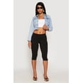 thumbnail image 3 of Womens WAX Mineral Wash Cropped Denim Jacket, 3 of 5