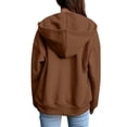 thumbnail image 2 of TUOYUAN Womens Hoodies Fleece Lined Solid Color Long Sleeve Relaxed Fit Zip Up Hoodies For Women With Pockets Casual Cozy Sweatshirt Outerwear Tops, 2 of 9