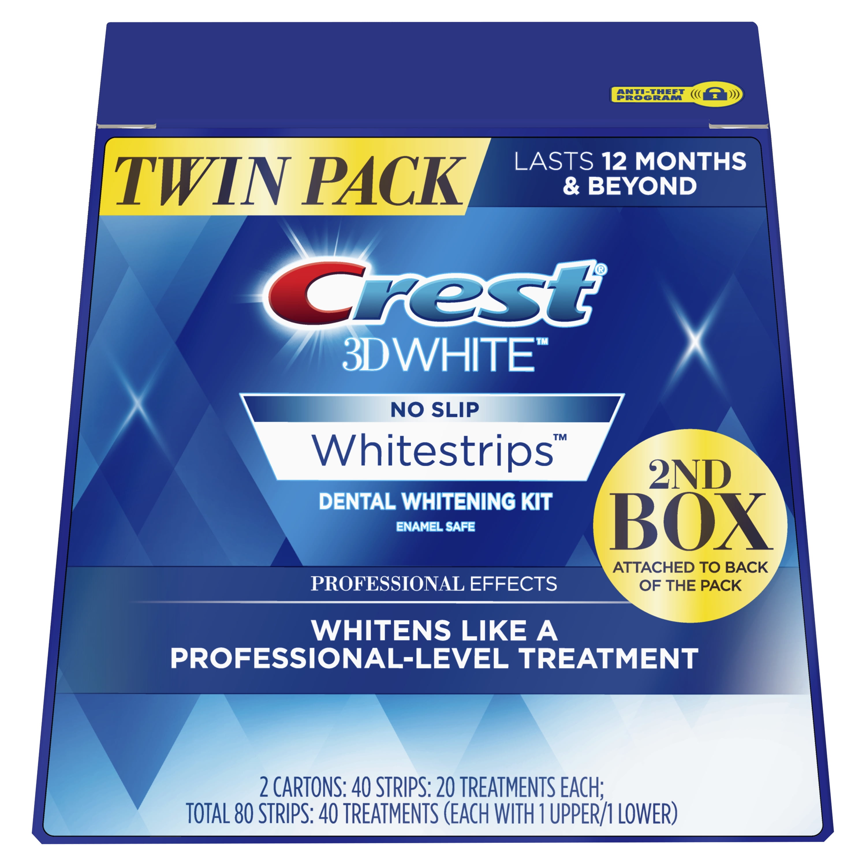 Crest 3D White Professional Effects Whitening Teeth Strips Kit, 40 ...