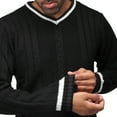 thumbnail image 6 of X RAY JEANS Mens Cable Knit Tipped V-Neck Sweater, Black, L, 6 of 6