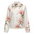 thumbnail image 5 of Jackets for Women Winter Coat Jackets Flannel Stand Collar Jacket(Pink Magnolia Branch Blooms Art,Size:S-4XL), 5 of 7