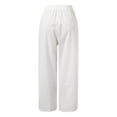 thumbnail image 4 of Eashery Womens Pant High Waist Pocket Women Trousers Womens Pants Casual (White,L), 4 of 5