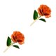 thumbnail image 3 of Toystoory Las rosas de plástico atemporales chapadas en oro cautivan con lujo y gracia exquisita artesanía. naranja 2Conjunto, 3 of 6