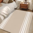 thumbnail image 4 of Farmhouse Khaki 4x6 Area Rugs for Living Room, White Stripe Non Slip Floor Mat Washable Low-Profile Indoor Carpet for Bedroom, Dining Room, Bathroom, 4 of 9