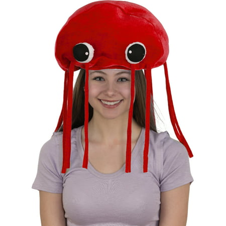 Plush Red Jellyfish Hat Costume Accessory