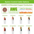 thumbnail image 4 of SYSTON 22/6 Fire Security Burglar Station Sound Alarm Control Cable Wire, Plenum-Rated CMP/CL3P Shielded Copper Stranded UL/ETL, UV Resistant for Indoor/Outdoor Low Voltage Application Use - 50 FT, 4 of 8