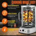 thumbnail image 2 of Vertical Tower Rotating Rotisserie Oven Grill - Shawarma Kebab Electric Cooker Machine Countertop w/ Stainless Doner Kebab Skewers & Rack Accessories Stain Resistant 5 in 1 for Professional & Home Use, 2 of 11