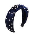 thumbnail image 2 of QIQUWOHUL Ve-lvet Pearl Headband Gold Ve-lvet Pearl Knotted Headband Hair Accessories, 2 of 2