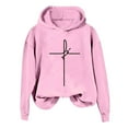 thumbnail image 3 of VBTAPA Womens Christian Hoodie Jesus Cross Graphic Hooded Sweatshirt Loose Casual Pullover Hoodies Valentines Day Gifts for Lover Girlfriend Pink XXL, 3 of 4