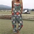 thumbnail image 2 of Boho Floral Oversized Jumpsuit, Baggy Wide Leg Overalls, Plus Size Rompers with Pockets, Comfy Casual Summer Outfits, Trendy Y2K Going Out Beach Vacation Outfits,PurpleXL, 2 of 5