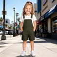 thumbnail image 2 of LIIPEE Girls Suspender Shorts Casual Summer Solid Color Elastic Waist Loose Fit Beach Party Children Pockets Fashion Versatile Comfortable Cute Shorts,10-11 Years, 2 of 9