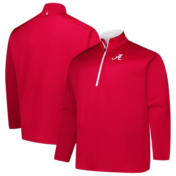 Men's Fanatics Crimson Alabama Crimson Tide Big & Tall Defender Quarter-Zip Top