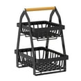 thumbnail image 2 of de alambre de metal desmontable de 2 niveles, soporte para cuenco de de de granja de de pan negro, de, 2 of 9