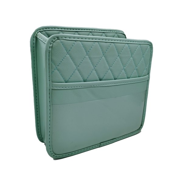 Bolsa de almacenamiento de cuero multifuncional para artículos de interior de coche para niños