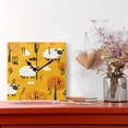 thumbnail image 3 of WOBOGO Cute Cartoon Sheep Wall Clock 7.78 Inch Battery Operated Silent Unit Square Rustic Vintage Style for Home Bedroom Office Gold Pointer, 3 of 8