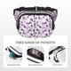 thumbnail image 5 of Fotbe Violets Flowers Cangurera Cuadrada con Estampado de Doble Capa, Bolsa de Cintura Ajustable Mini para Hombres y Mujeres, 5 of 9