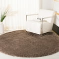 thumbnail image 3 of SAFAVIEH Polar Abbot Solid Shag Area Rug, Mushroom, 6'7" x 6'7" Round, 3 of 9