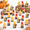 Thanksgiving-30 Pcs, variant on 30 Fall Mini Figurines Thanksgiving Miniature Ornaments