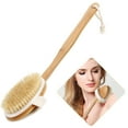 thumbnail image 1 of Cepillo para baño y ducha, cepillado de piel seca con cerdas de jabalí 100 % naturales y mango desmontable de bambú de 16 pulgadas de largo, limpiador de espalda para exfoliar y estimular la circulación sanguínea Vhermosa JQWJ444, 1 of 8