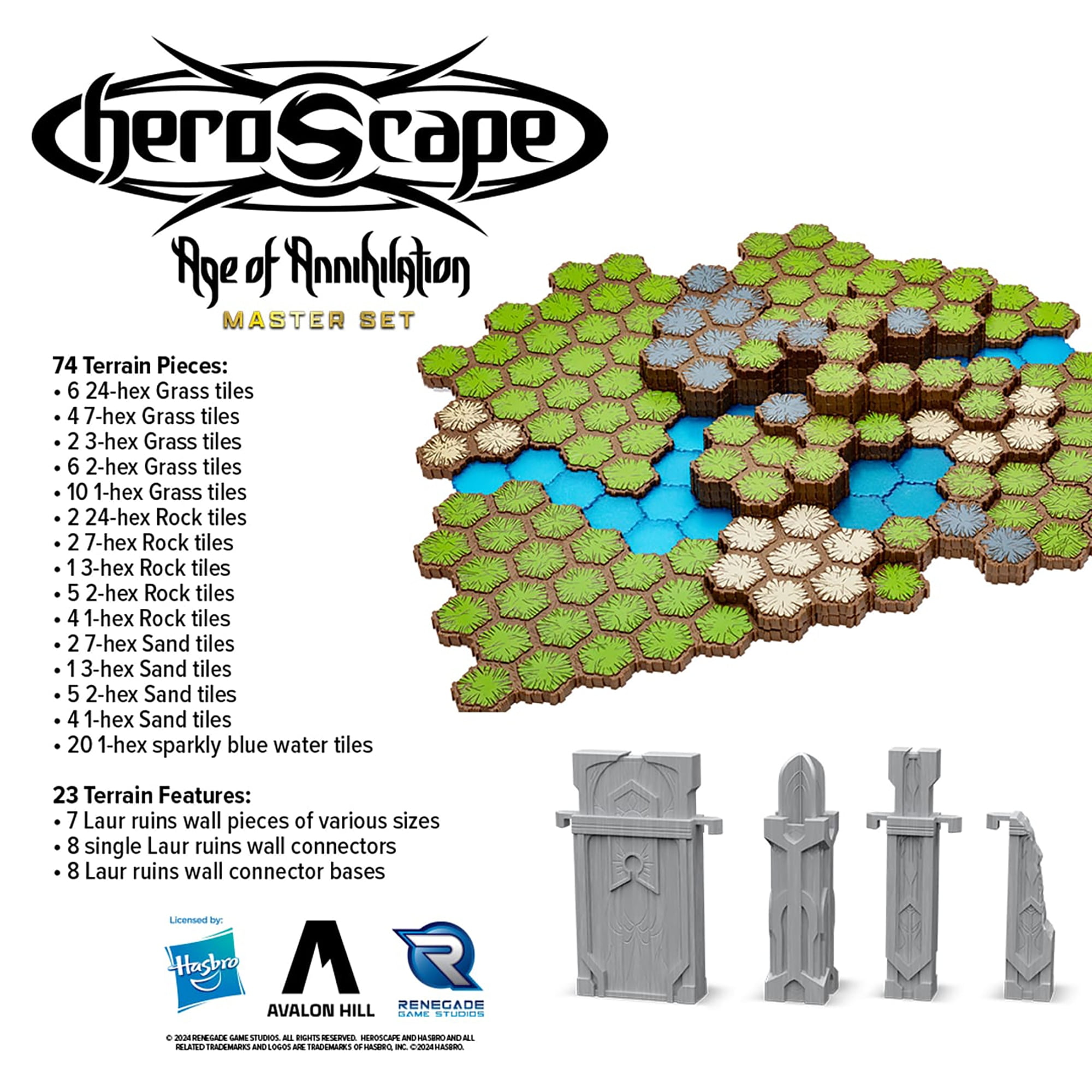 Renegade Game Studios: Heroscape - Age of Annihilation Master Set - Terrain Tile & Miniatures Game, Strategy Valhalla Battles, Age 14+, 2 Player