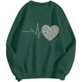 thumbnail image 4 of XIAONU Womens Sweatshirts Retro Heart-Print Round-Neck Pullover Sweatshirt Baggy Peasure Trendy Long Sleeve Hoodless Sweatshirt, 4 of 5