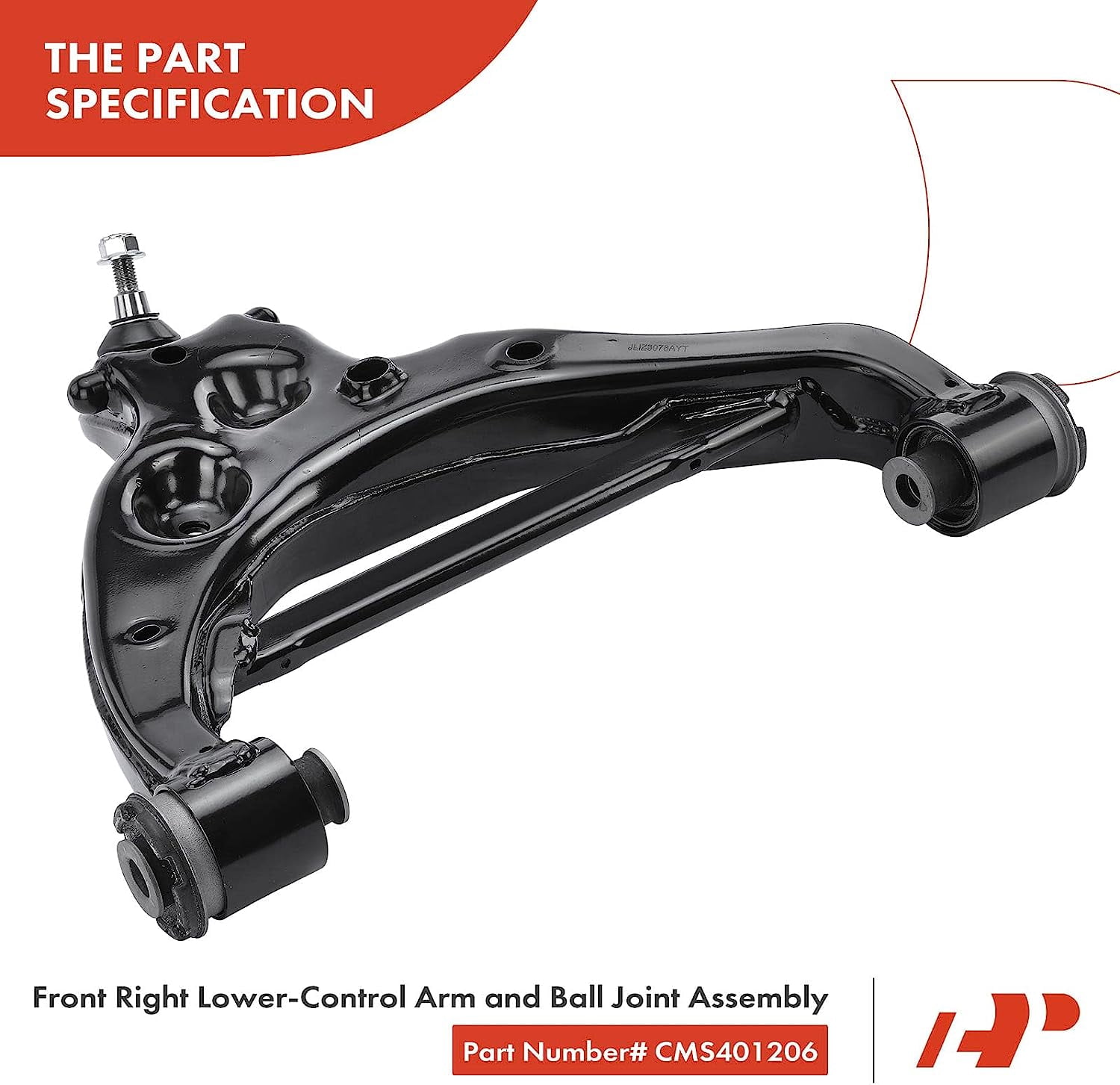 TRQ Front Lower Left Control Arm With Ball Joint Driver Side Compatible With 2015-2020 Ford F-150 2018-2022 Ford Expedition 2018-2022 Lincoln Navigator