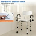thumbnail image 3 of 360-Degree Swivel Shower Chair with Armrests and Back Support - Portable, Adjustable Height Seat, 3 of 8