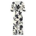 thumbnail image 5 of Edvintorg V Neck Jumpsuit for Women Fashion Casual Sleeveless Wide Leg Jumpsuits with Pocket Summer Holiday Clothes for Women, 5 of 5