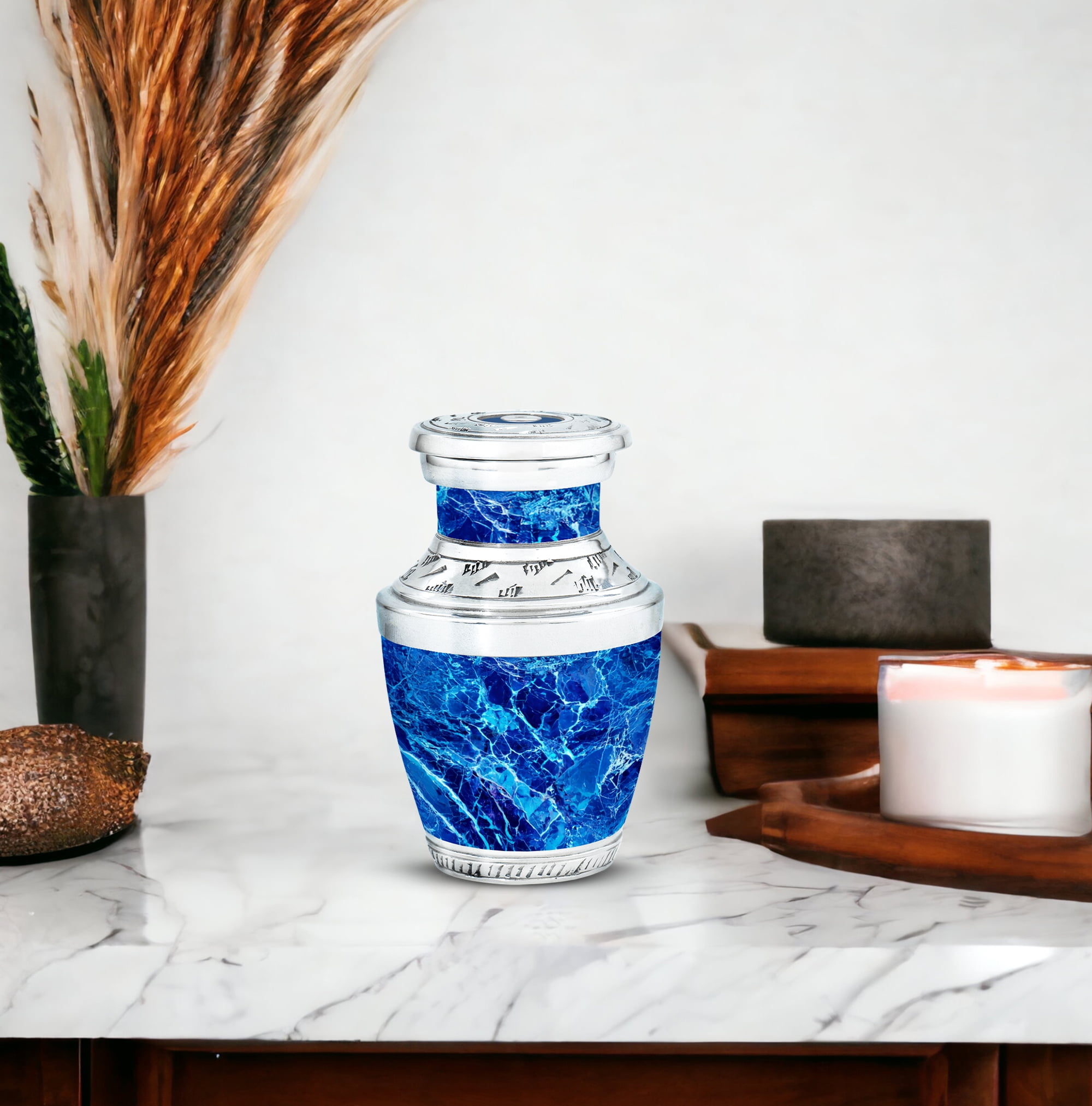 MUKTIVE Abstract Funeral Urn for Ashes for Women - Cremation Urn for Mom & Dad - Memorial Keepsake Urns for Adult Male - Mini Burial Urns for Human Ashes - 3 Inch