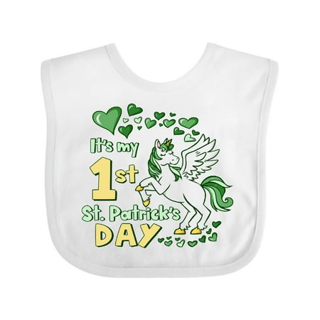 

Inktastic It s My 1st St. Patrick s Day Gift Baby Boy or Baby Girl Bib