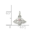 thumbnail image 2 of White Sterling Silver Charm Pendant Cubic Zirconia CZ Pink, 2 of 2