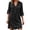 *Black, variant on VBVC Women's Roll Tab Sleeve Shirt Dress,Ladies Button Front Collared V-Neck Tunic Dress,Summer Side Slit Beach Cover-Up For Women,Black,S-3XL