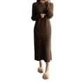 thumbnail image 3 of Guardurnaity Vestido de manga larga tejido de invierno para mujer, suéter informal holgado y grueso, ropa de punto, atuendo suave para trabajo de Vestidos Café, 3 of 6