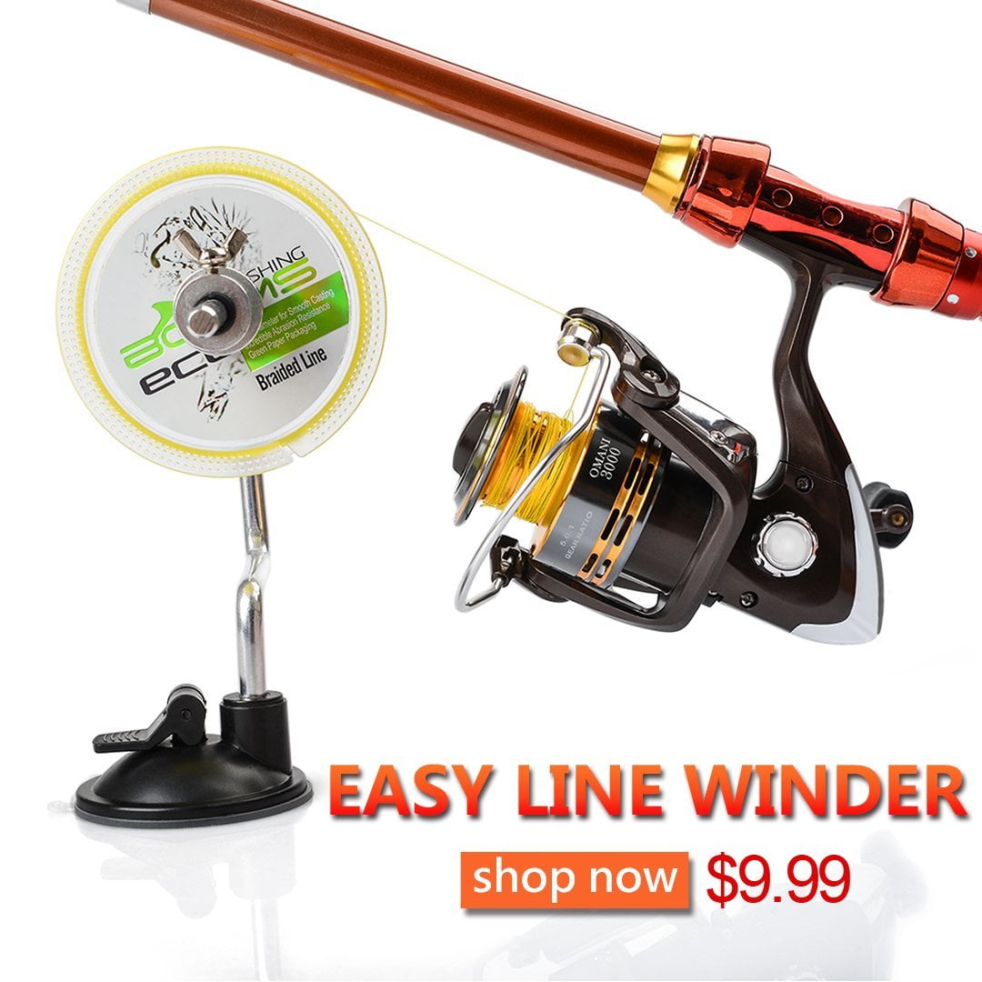 Booms Fishing Line Spooler Adjustable for Varying Spool Sizes