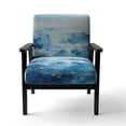thumbnail image 4 of Designart "Blue Minimalism Coastal Wave" Upholstered Nautical & Coastal Accent Chair and Landscapes Arm Chair - Multiple Color & Pattern, 4 of 7