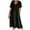 Black, variant on Womens Casual Dresses Fashion Women Summer Casual V-Neck Solid Short Sleeve Button Pocket Cotton Linen Dress Female Sundresses Regular Mini Dresses, Style 20408, Khaki M