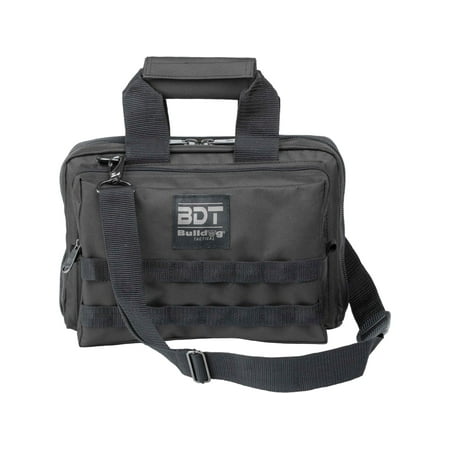 Bulldog Cases & Vaults Deluxe 2 Pistol Range Bag w/ Strap & MOLLE Black