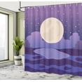 thumbnail image 4 of Ambesonne Ocean Shower Curtain, Full Moon Stars Cartoon Art, 69"Wx75"L, Blue Violet and Pale Eggshell, 4 of 4