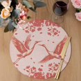 thumbnail image 3 of Red Crane Silhouette Round 15 Inch Placemats Set of 4, Modern Abstract Flowers Botanical HeatResistant Non Slip Place Mats for Dining Table, Wipeable Braided Kitchen Table Mats for Housewarming, 3 of 9