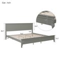 thumbnail image 2 of King Size Platform Bed Frame, Wood Platform Bed with Headboard, Retro Style Bed Frame with Wood Slat Support for Bedroom and Apartment,No Box Spring Needed,Gray, 2 of 7