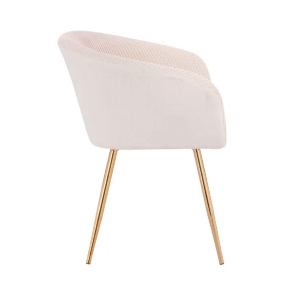 Fauteuil Susan en blanc avec revêtement en velours